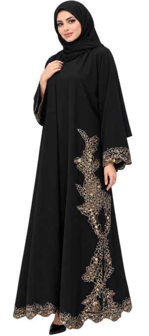 Open Embroidery Abaya 1001127