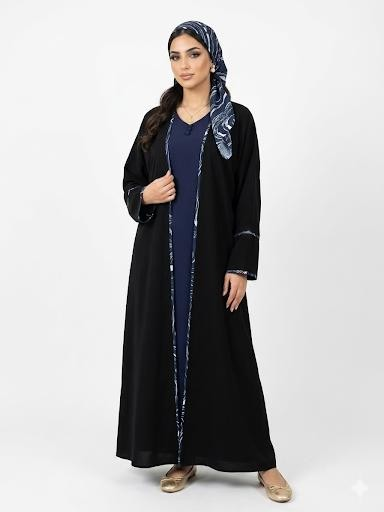 Open Embroidery Abaya